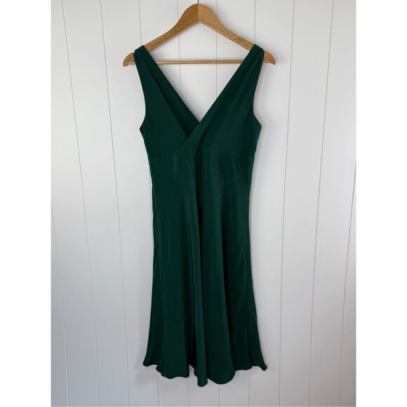 J. Crew Sophia Silk Tricotine Dress in Emerald Green Size 8 - Picture 2 of 8